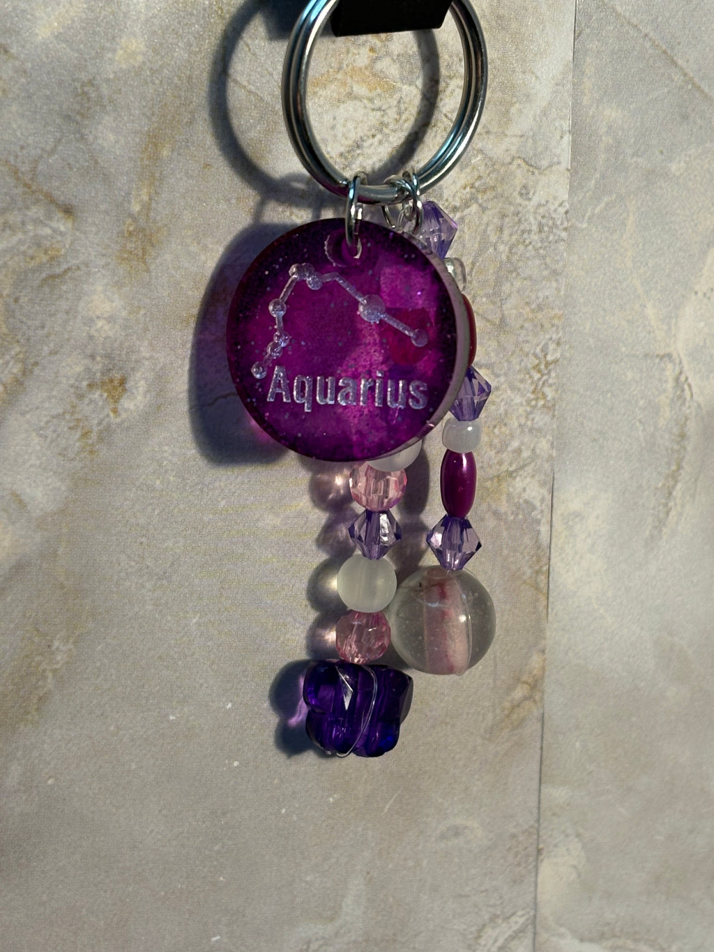 Birthstone Zodiac Keychain – Horoscope Gemstone Charm Accessory