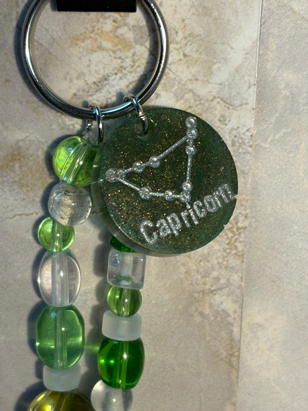 Birthstone Zodiac Keychain – Horoscope Gemstone Charm Accessory