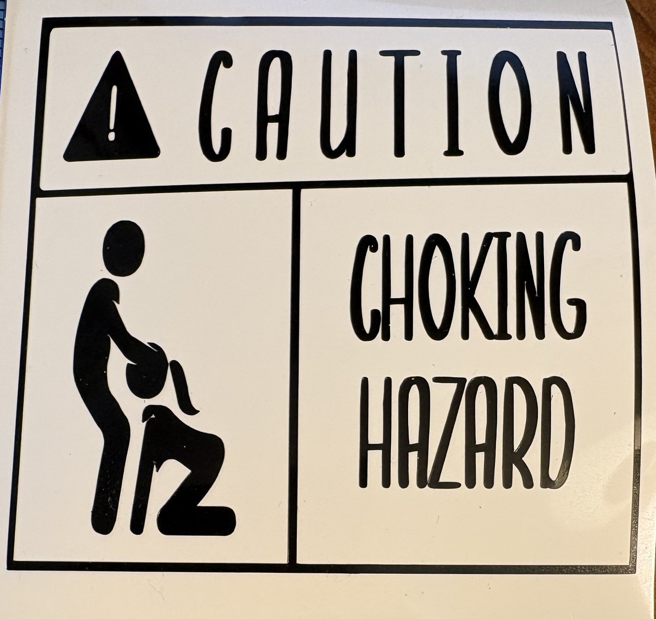 Choking Hazard Vinyl Decal