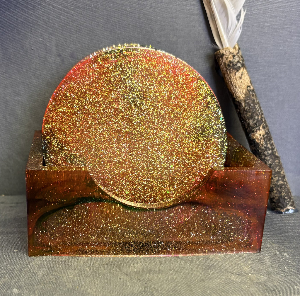 Handcrafted Resin Coaster Set – Decorative Drink Coasters for Home