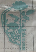 Skull & Rose “Run Little Mouse” Vinyl Decal – 4x4 Inch Gothic Floral Sticker