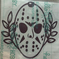 Floral Jason Mask Vinyl Decal – 4x4 Inch Horror Tattoo Style Sticker