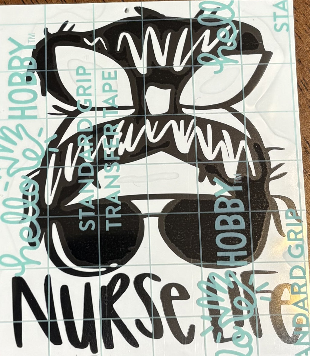 Nurse Life Messy Bun & Sunglasses Vinyl Decal – 4x4 Inch Healthcare Sticker