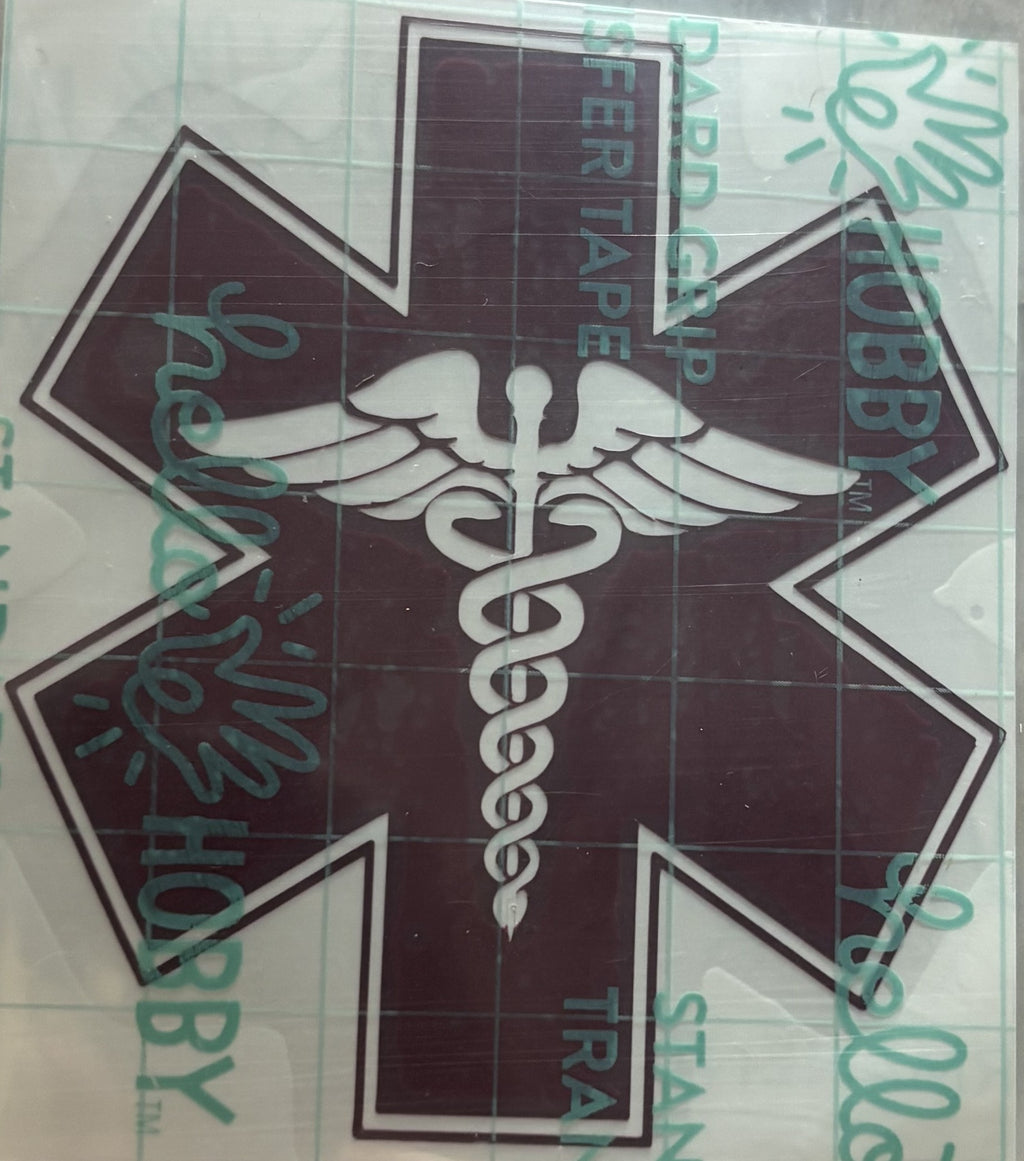 EMT Star of Life Vinyl Decal – 4x4 Inch Emergency Medical Technician Sticker