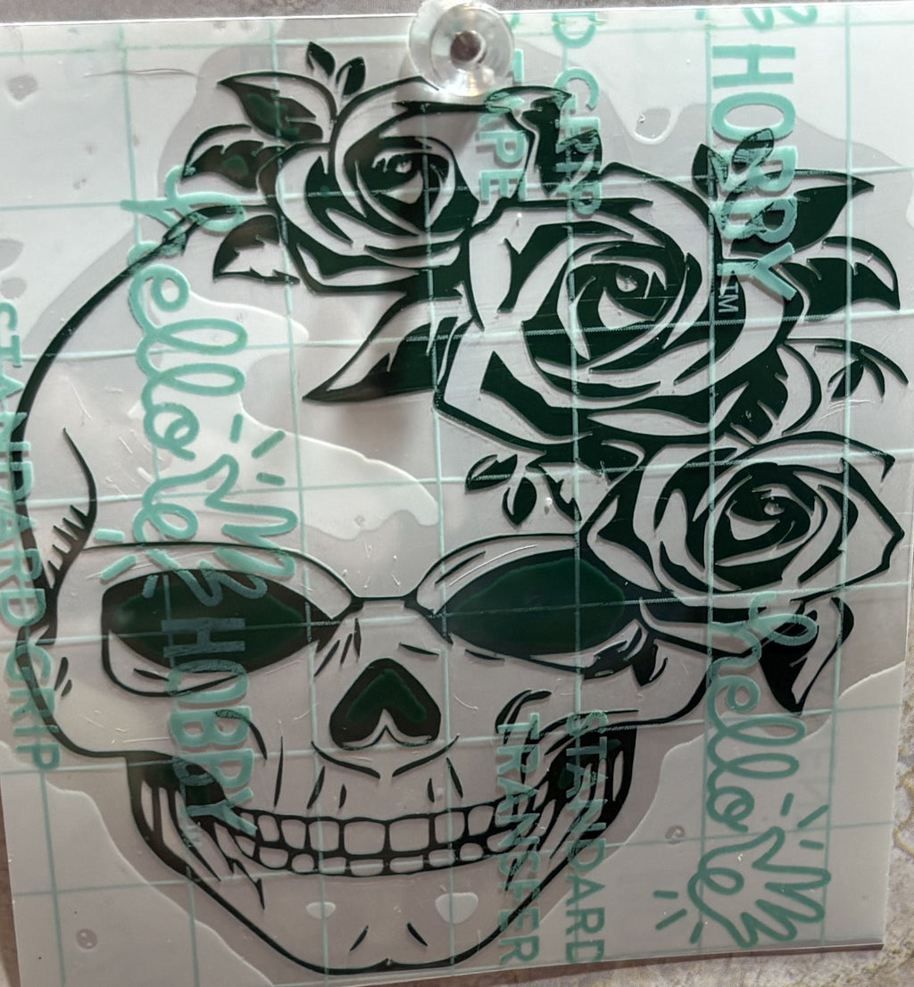 Skull with Roses Vinyl Decal – 4x4 Inch Gothic Floral Sticker