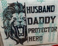 Husband • Daddy • Protector • Hero Lion Head Vinyl Decal – 4x4 Inch Inspirational Family Sticker