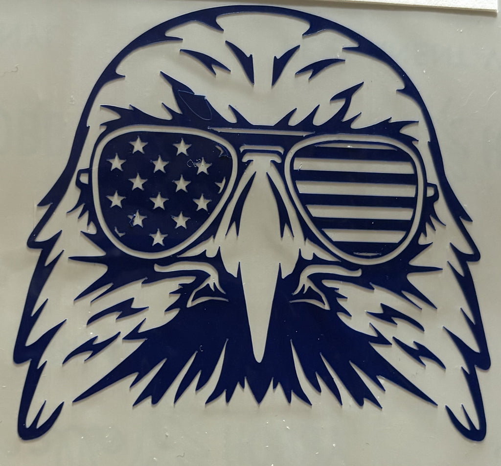Patriotic Eagle with American Flag Sunglasses Vinyl Decal – 4x4 Inch USA Pride Sticker