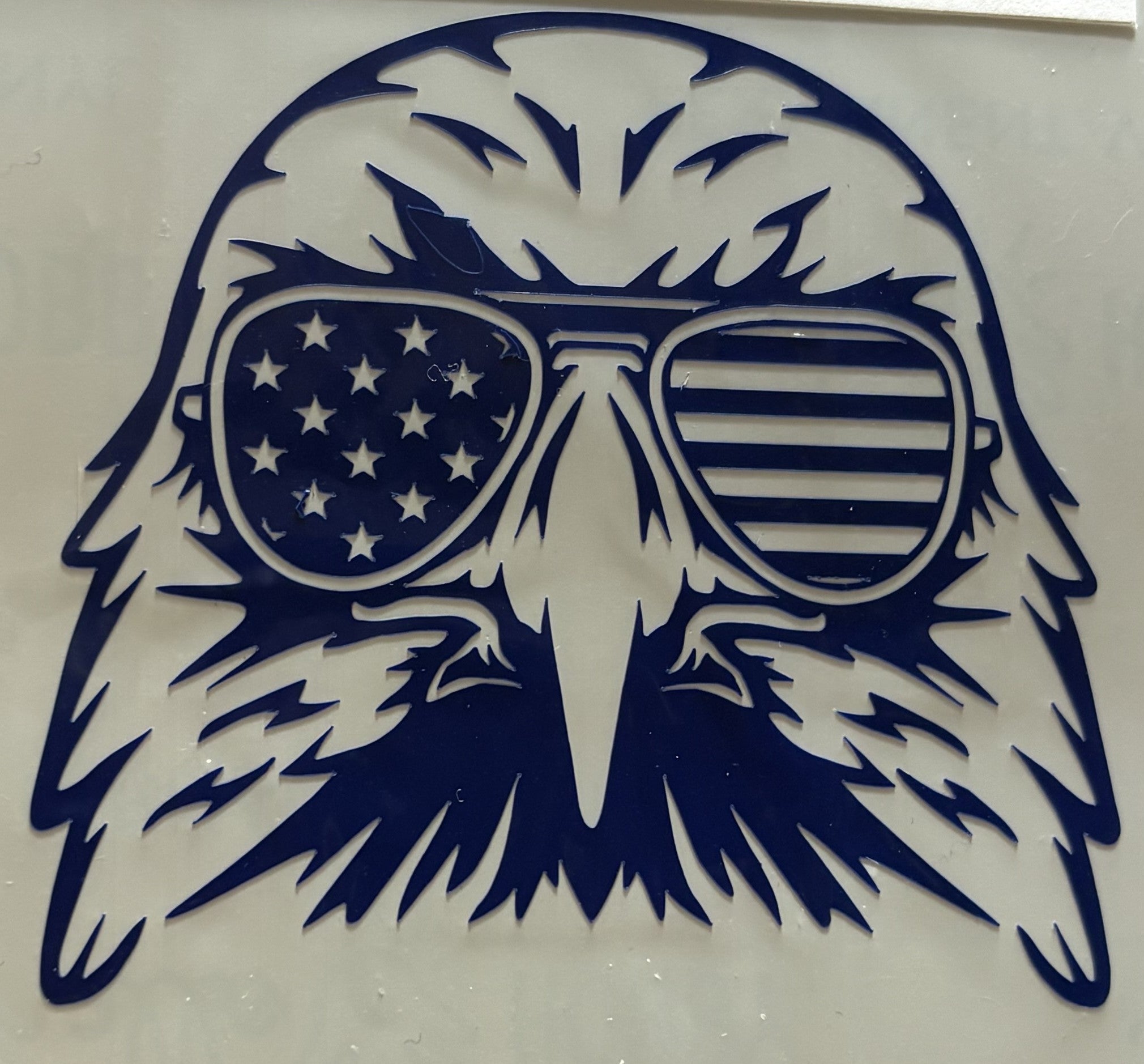 Patriotic Eagle with American Flag Sunglasses Vinyl Decal – 4x4 Inch USA Pride Sticker