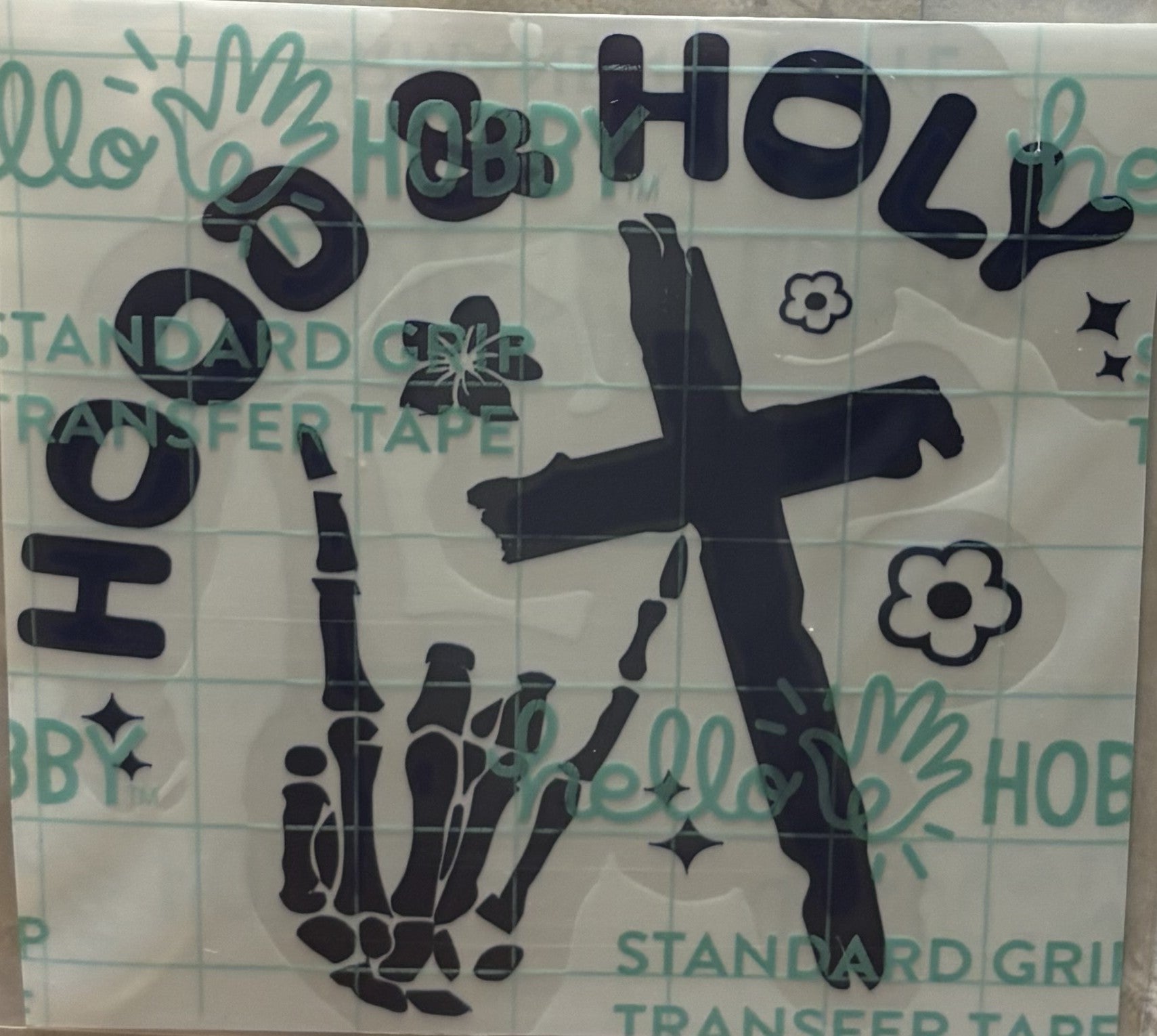 Hood & Holy Cross Decal – 4x4 Inch Skeleton Hand Vinyl Sticker