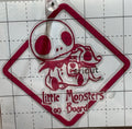 “Little Monsters On Board” Jack & Zero Baby NMBC Vinyl Decal – 4x4 Inch Halloween Car Sticker