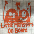 Monsters on Board Vinyl Decal – 4x4 Inch Cute Little Monster Car Sticker