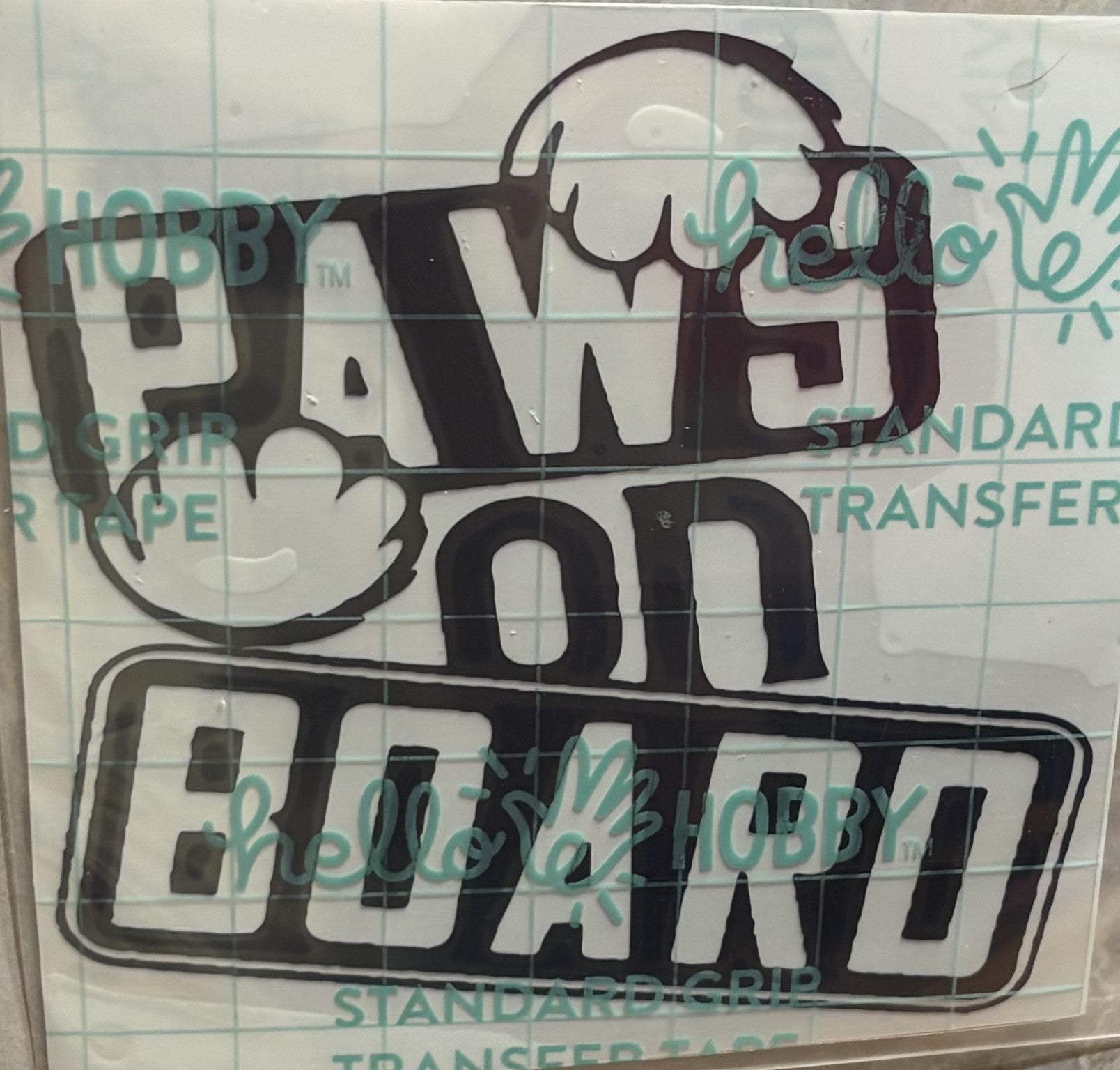 Paws on Board Vinyl Decal – 4x4 Inch Pet Lover Paw Print Sticker