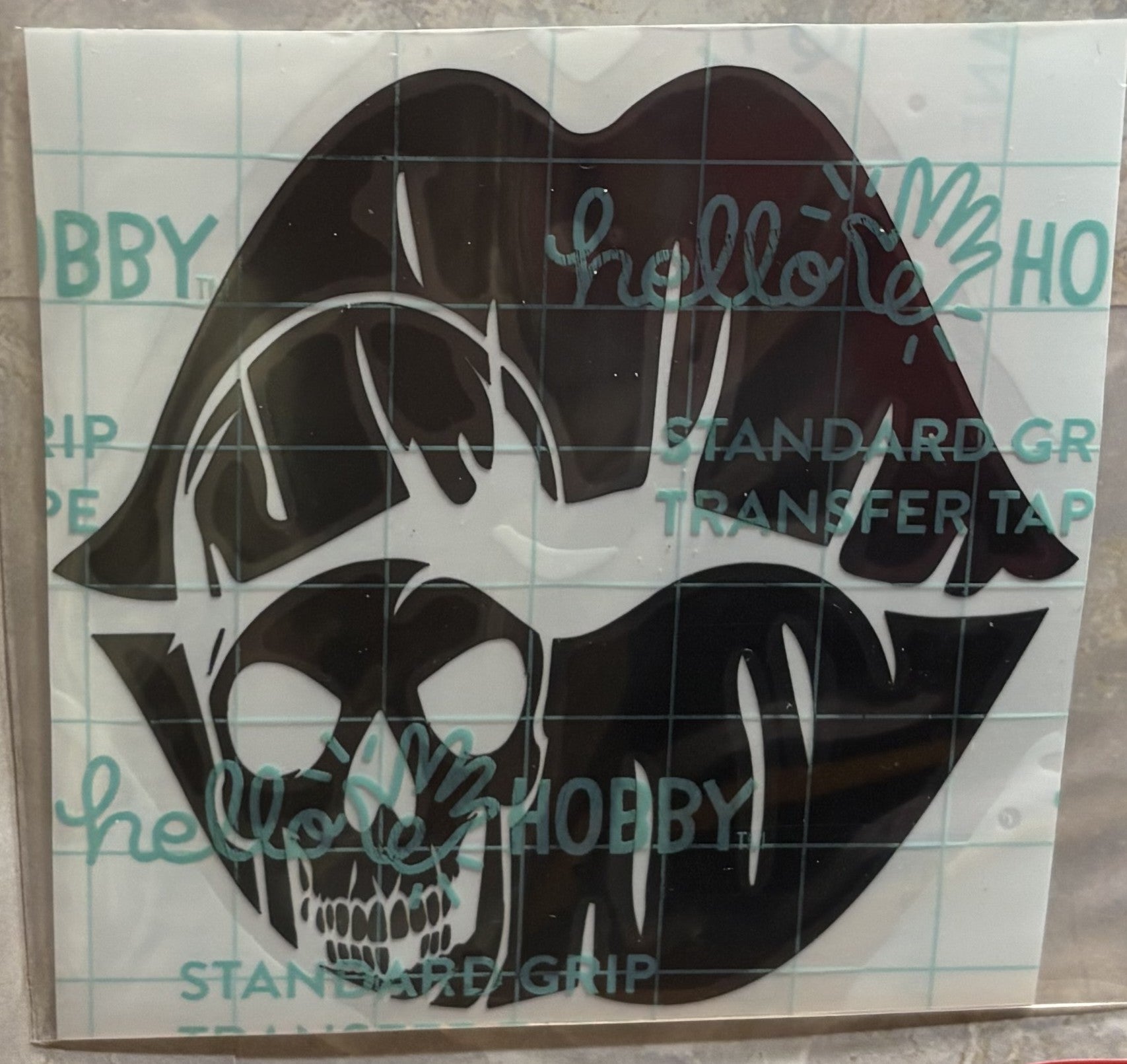 Skull Kiss Vinyl Decal – 4x4 Inch Gothic Lips Sticker