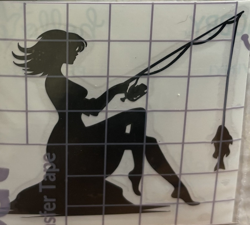 Fishing Pin-Up Girl Vinyl Decal – 4x4 Inch Outdoor Adventure Sticker