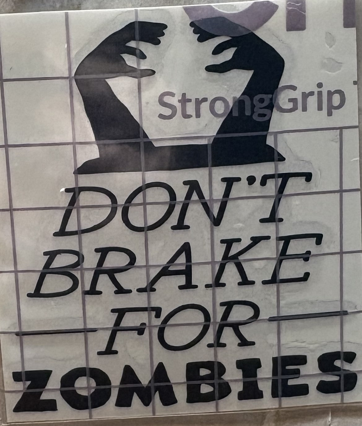 Don't Brake for Zombies Vinyl Decal – 4x4 Inch Funny Zombie Sticker