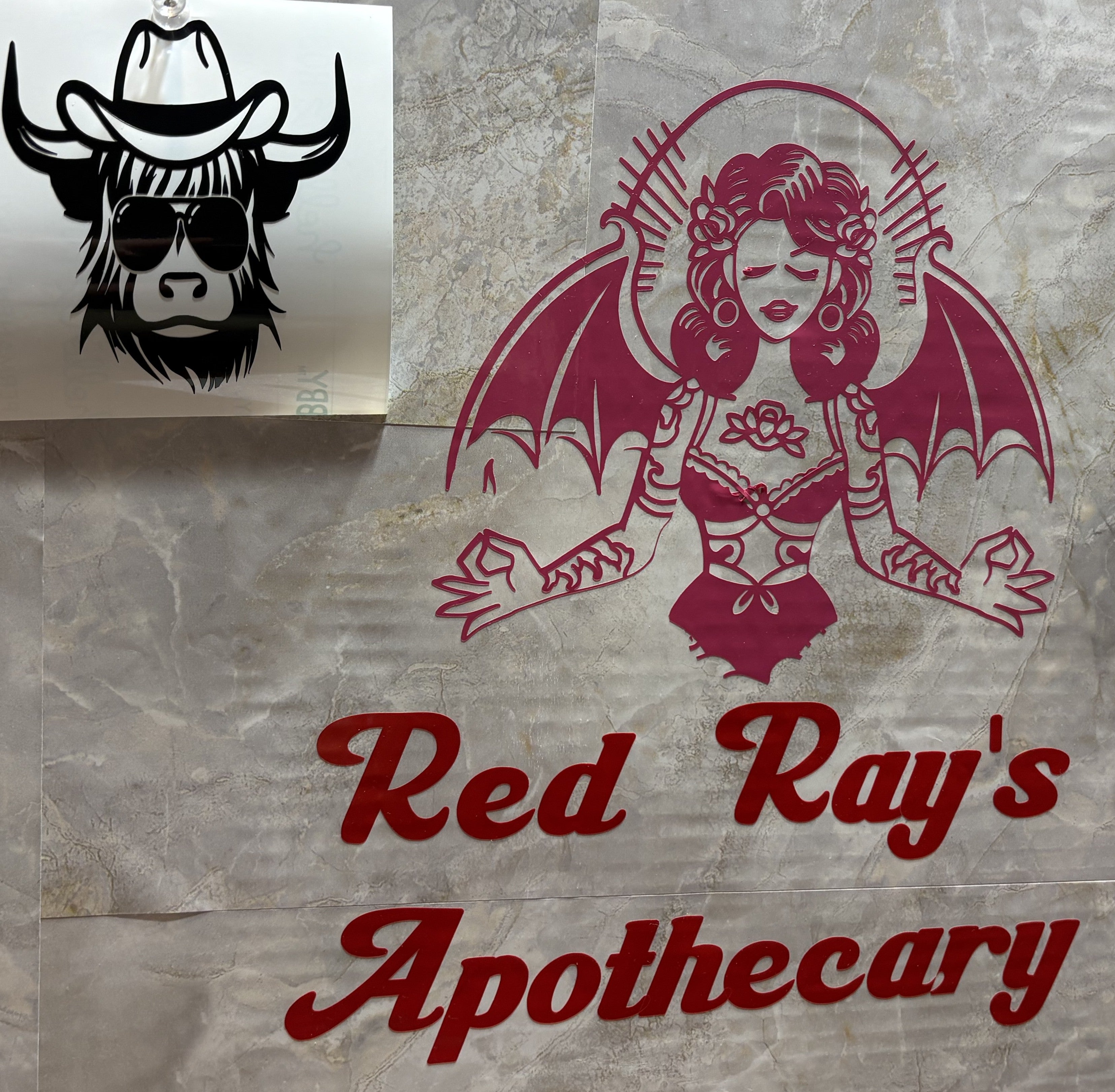 Highland Cow Cowboy Hat Vinyl Decal – 4x4 Inch Western Farmhouse Sticker