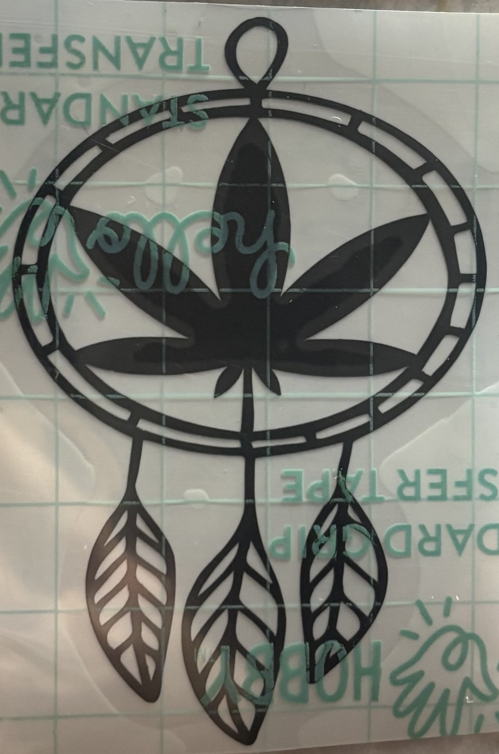 Dreamcatcher with Leaf Design Vinyl Decal – 4x4 Inch Boho Nature-Inspired Sticker