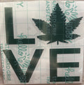 LOVE Marijuana Lettering Vinyl Decal – 4x4 Inch Retro Statement Sticker