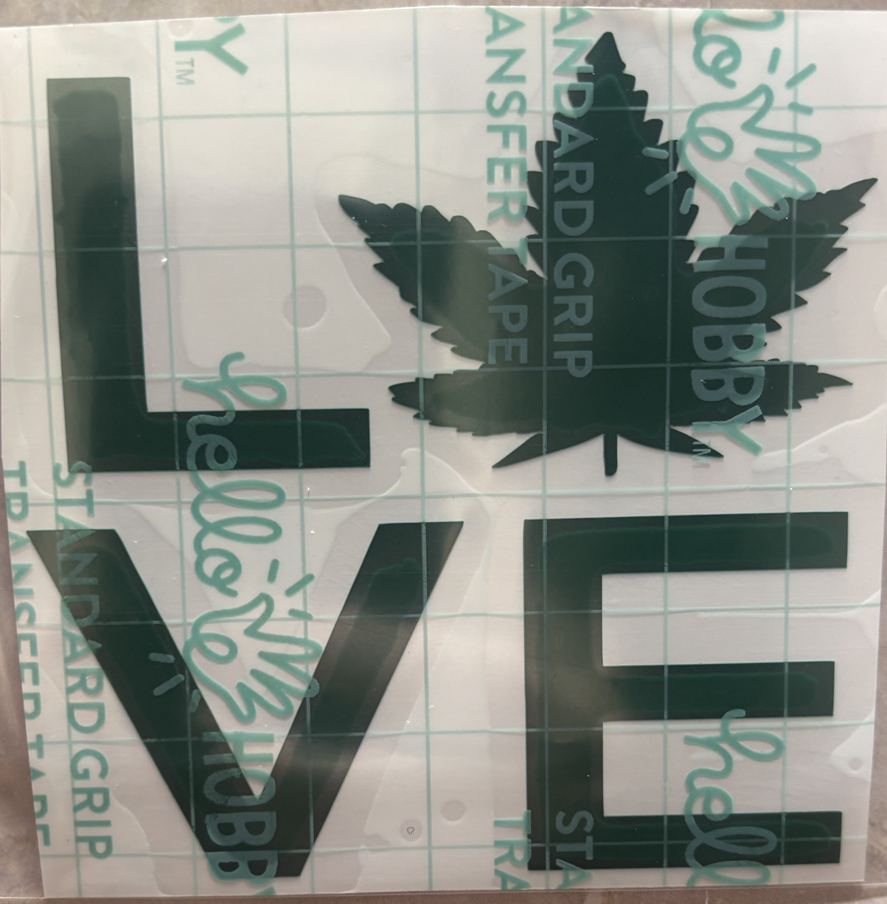 LOVE Marijuana Lettering Vinyl Decal – 4x4 Inch Retro Statement Sticker