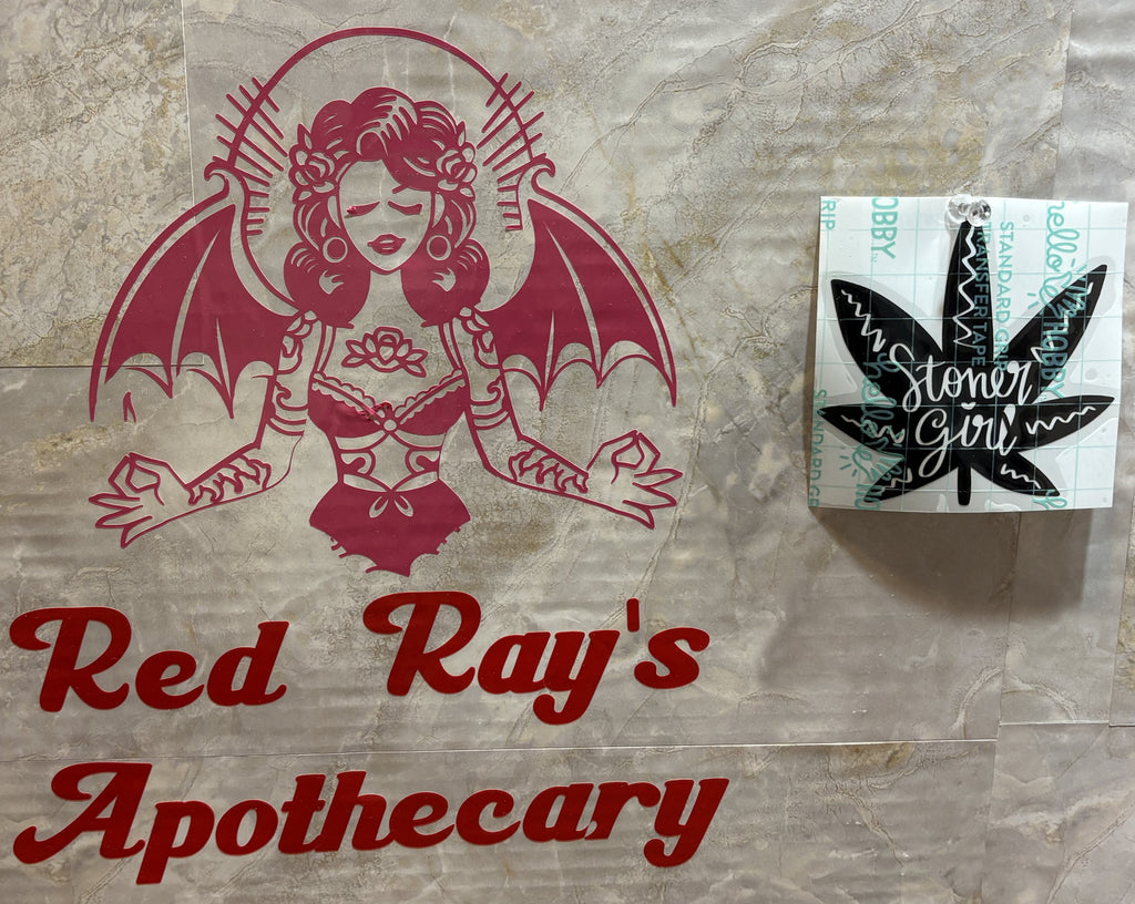 Stoner Girl Marijuana Leaf Vinyl Decal – 4x4 Inch Fun Cannabis-Inspired Sticker