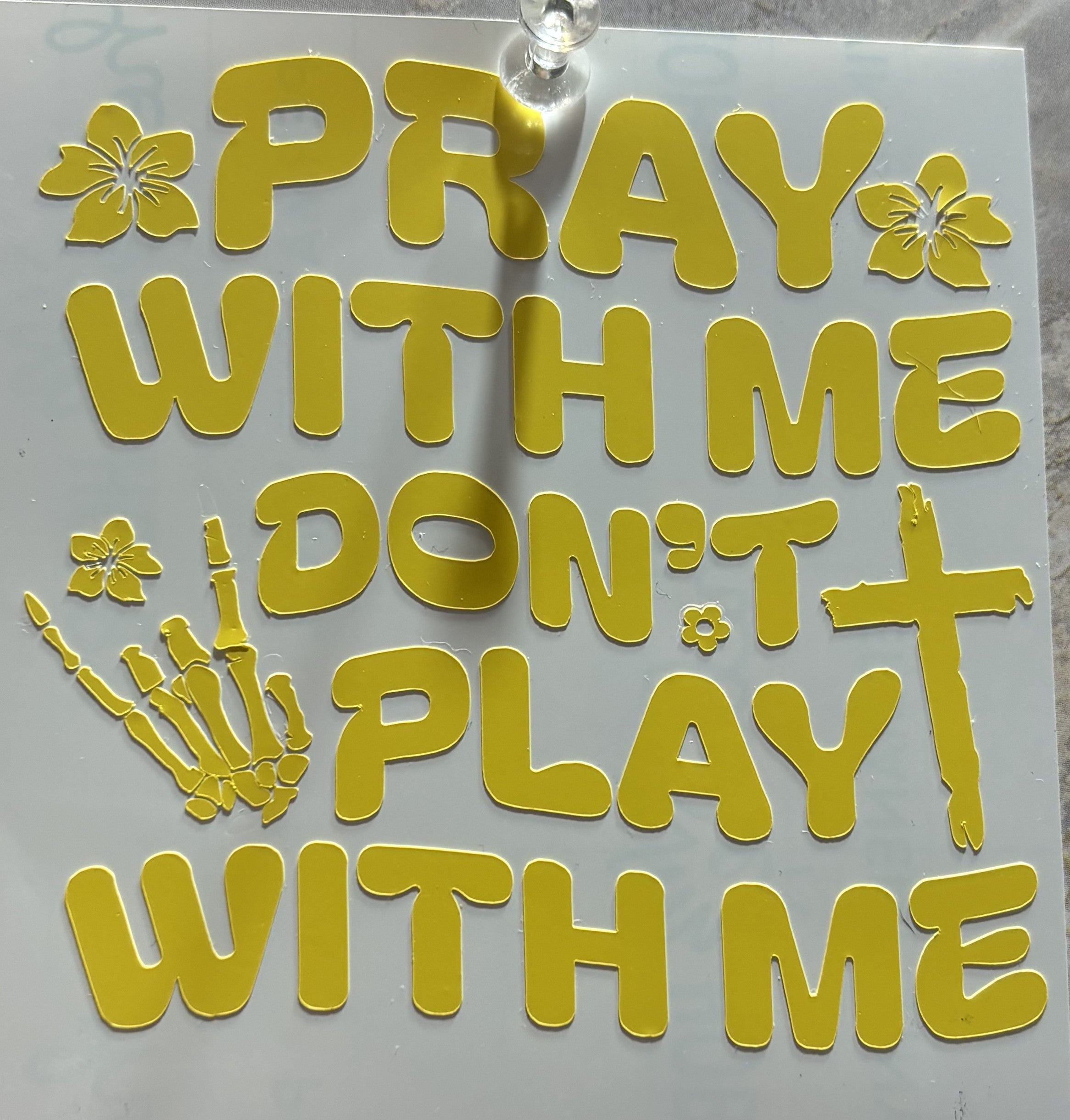 “Pray With Me, Don’t Play With Me” Vinyl Decal – 4x4 Inch Inspirational Faith Sticker