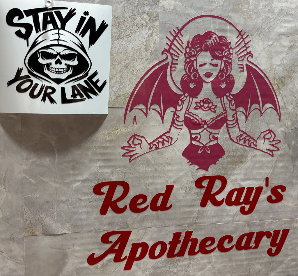 Skull “Stay In Your Lane” Vinyl Decal – 4x4 Inch Bold Gothic Car Sticker