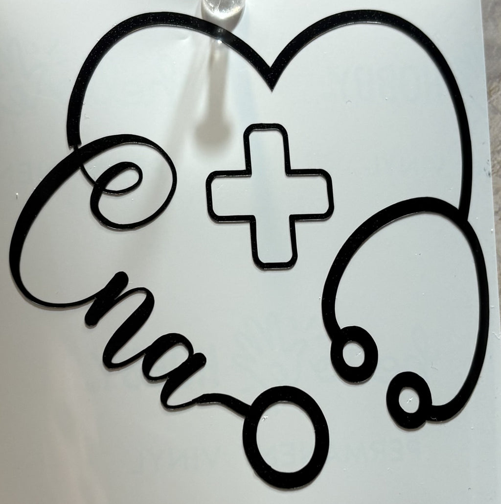 CNA Heart Stethoscope Vinyl Decal – 4x4 Inch Certified Nursing Assistant Appreciation Sticker