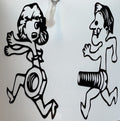 Nut & Bolt Runaway Couple Vinyl Decal – 4x4 Inch Funny Mechanical Humor Sticker