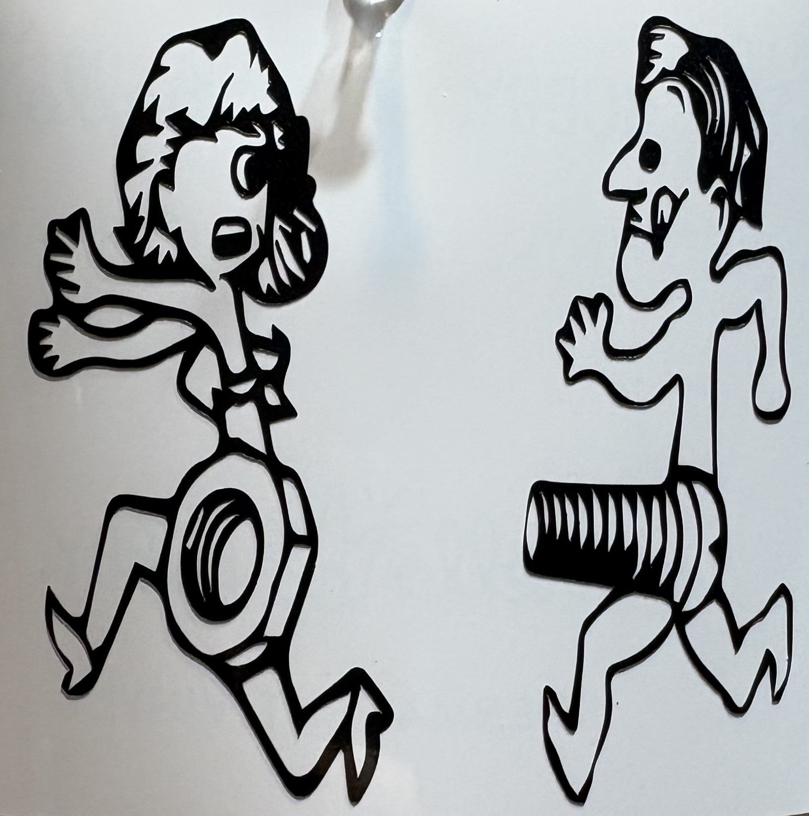 Nut & Bolt Runaway Couple Vinyl Decal – 4x4 Inch Funny Mechanical Humor Sticker