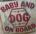 Baby & Dog on Board Vinyl Decal – 4x4 Inch Family & Pet Car Sticker