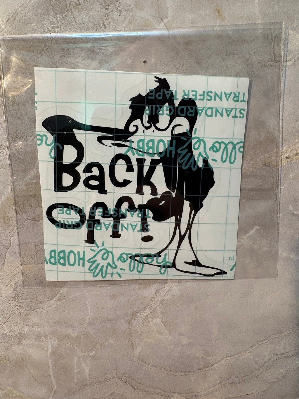 Feisty Cartoon Duck "Back Off" – 4x4 Inch Vinyl Decal