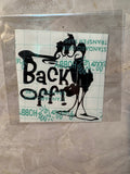 Feisty Cartoon Duck "Back Off" – 4x4 Inch Vinyl Decal