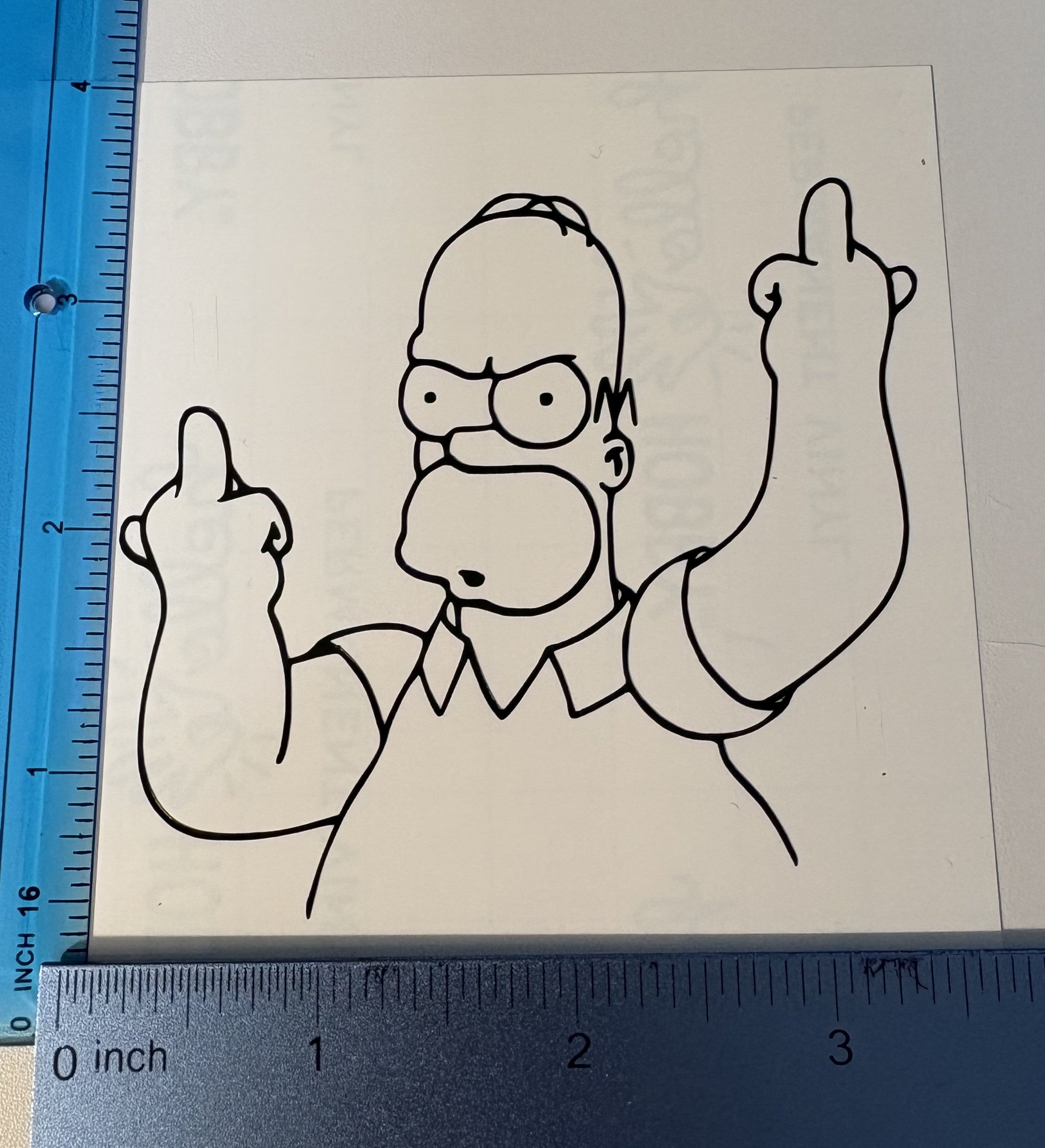 Homer Giving Double Birds Decal – 4x4 Inch Funny Vinyl Sticker