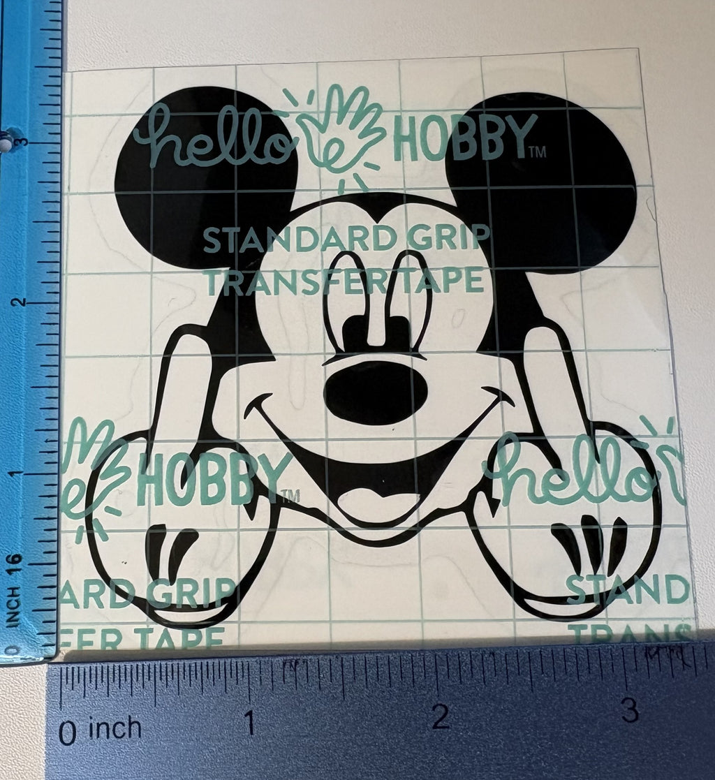 Mickey Mouse Giving Double Birds – 4x4 Inch Funny Vinyl Decal