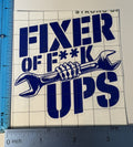 Fixer of F-Ups Skeleton Hand & Wrench Decal – 4x4 Inch Vinyl Sticker