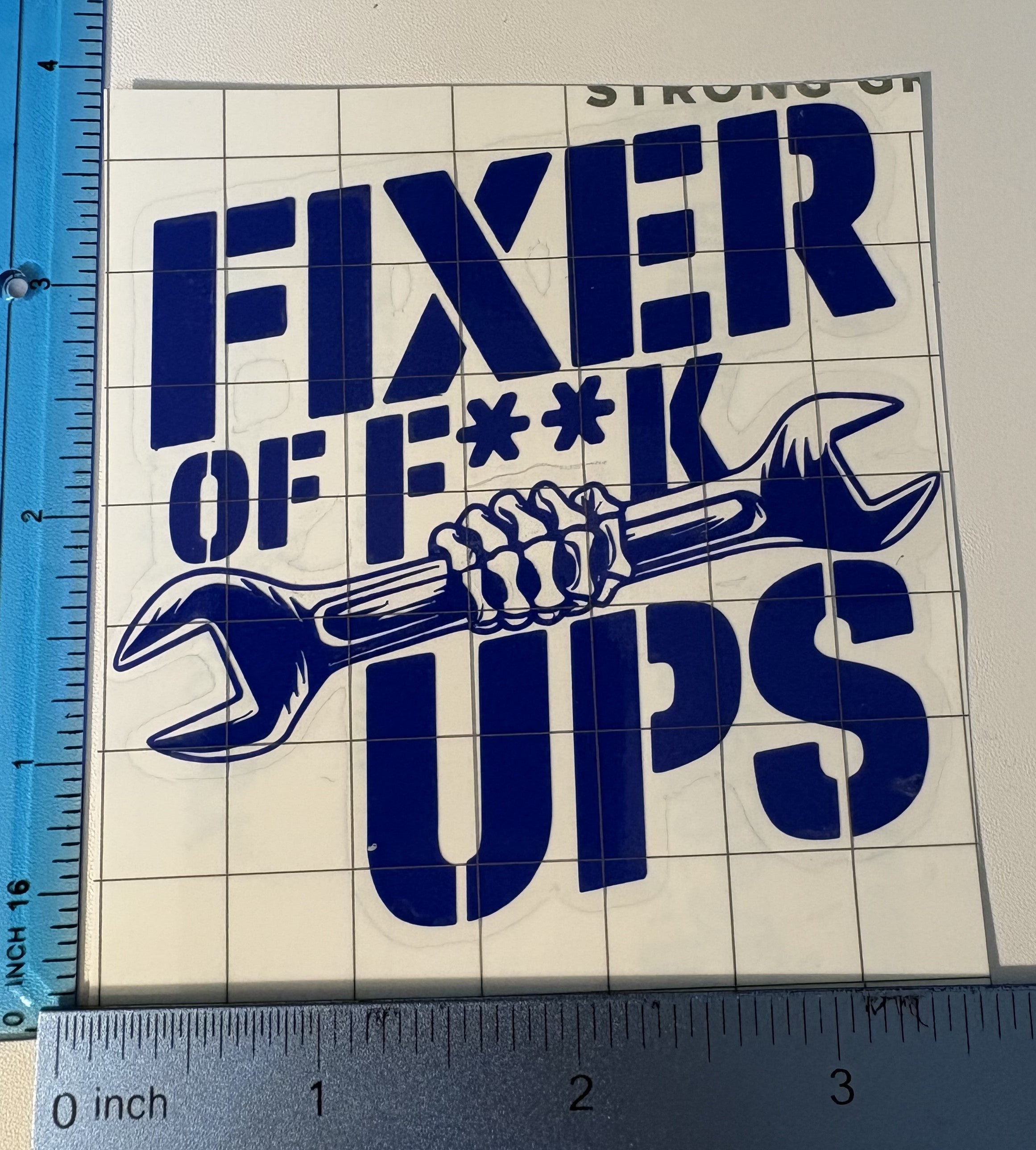 Fixer of F-Ups Skeleton Hand & Wrench Decal – 4x4 Inch Vinyl Sticker