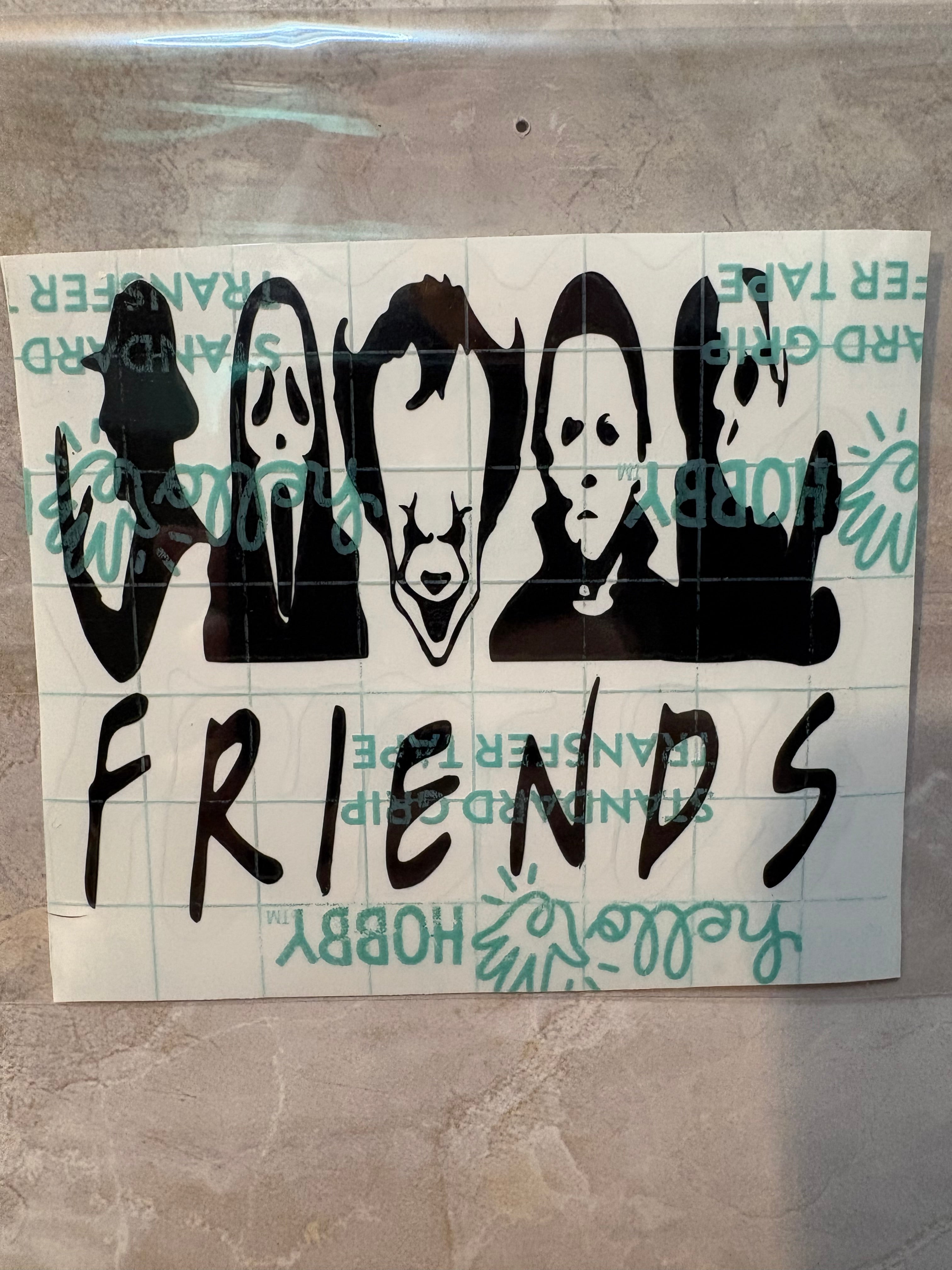 HORROR Friends Vinyl Decal – 4x4 Inch Spooky Horror Fan Sticker