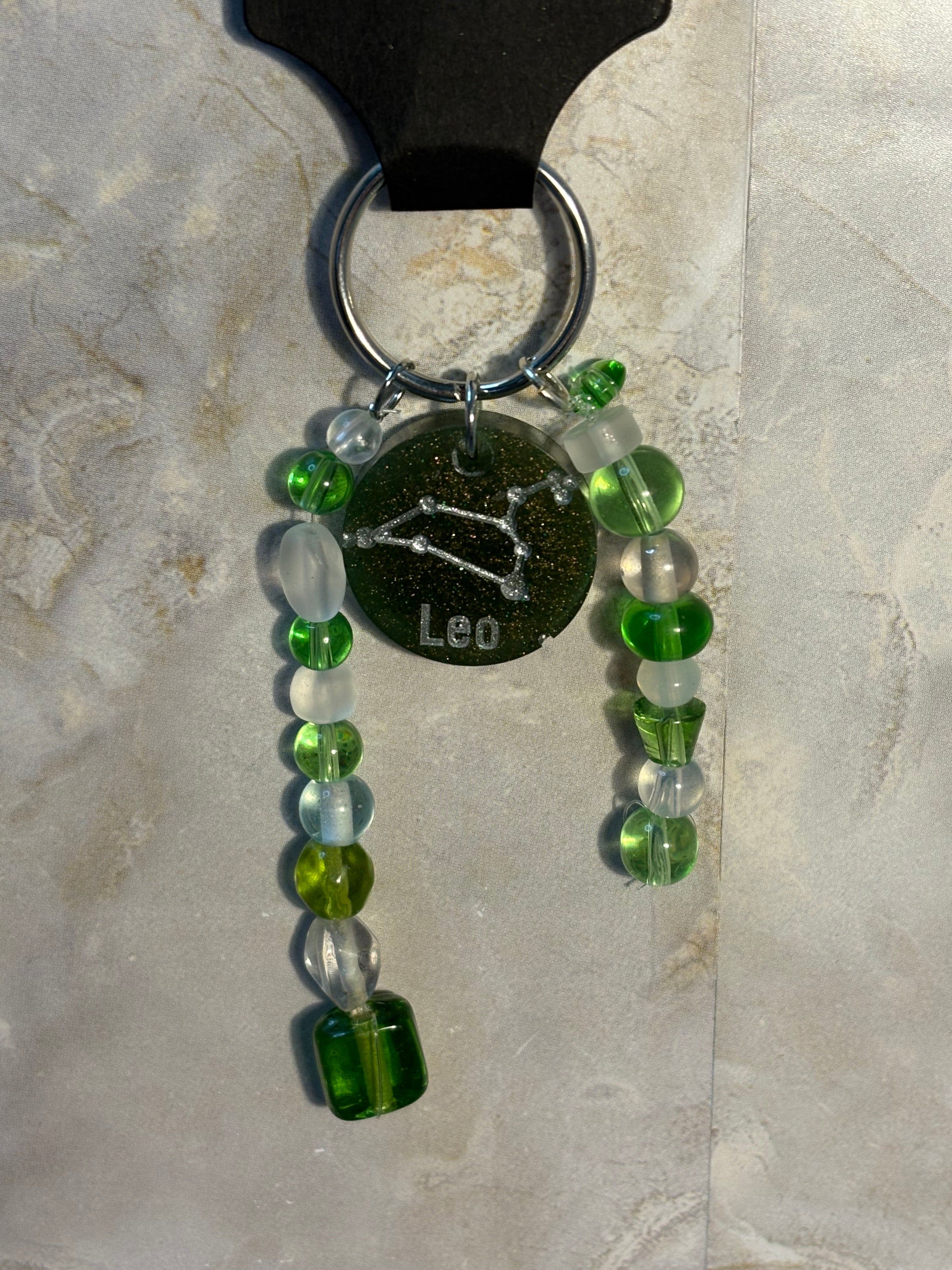Birthstone Zodiac Keychain – Horoscope Gemstone Charm Accessory