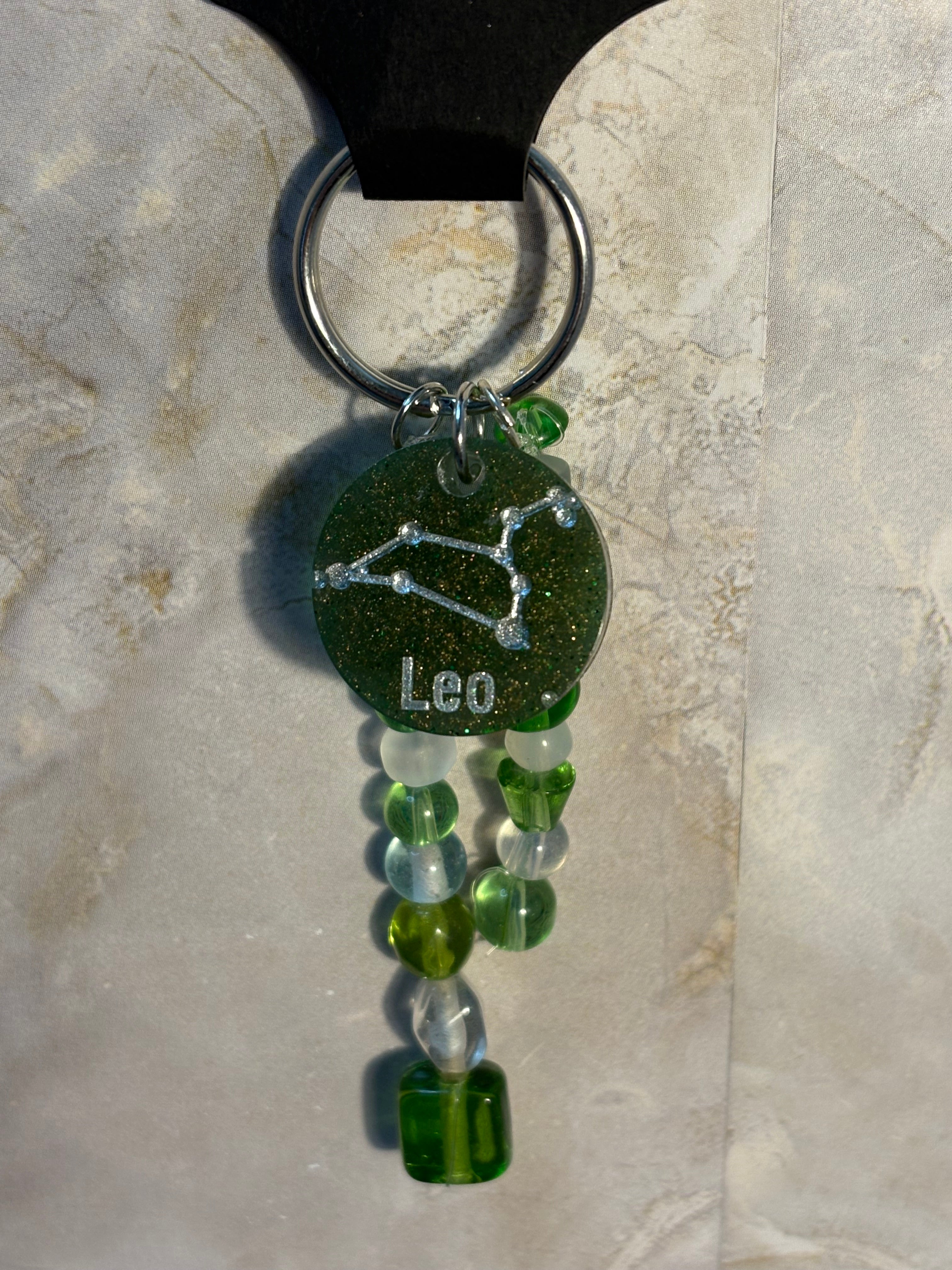 Birthstone Zodiac Keychain – Horoscope Gemstone Charm Accessory