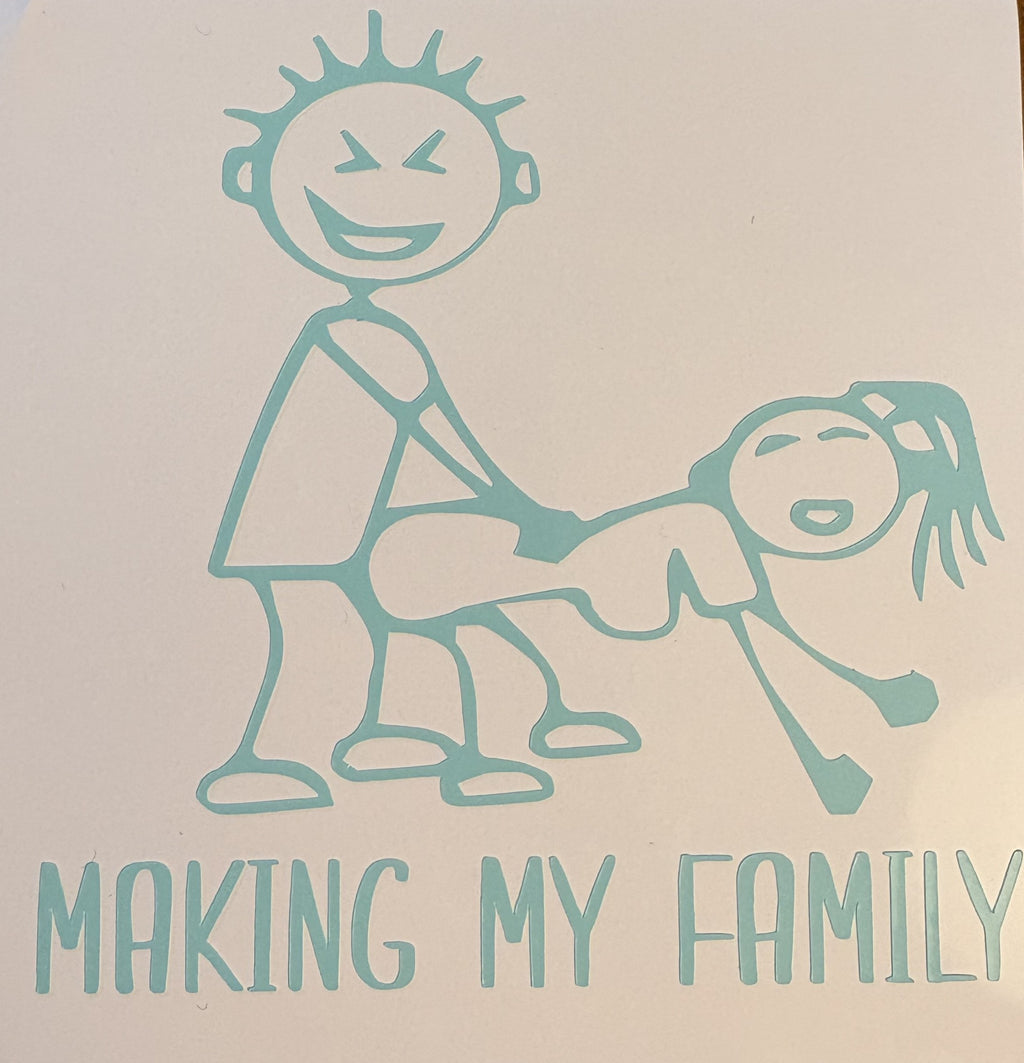 Making My Family Stick Figure Vinyl Decal