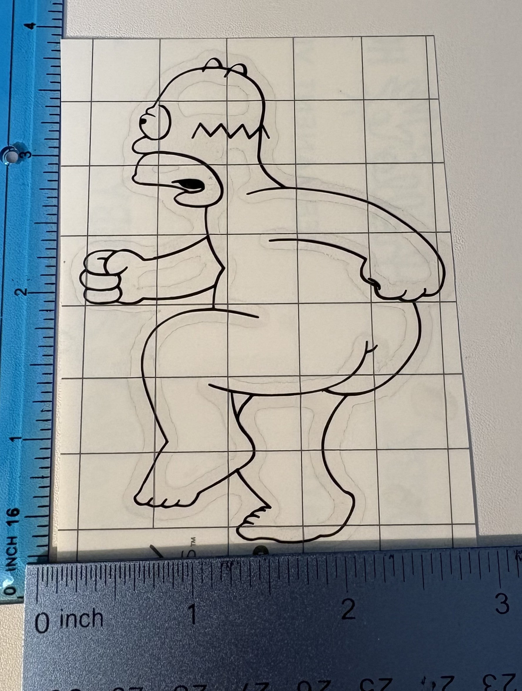 Sneaky Naked Homer on Tiptoes – 4x4 Inch Funny Vinyl Decal