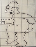 Sneaky Naked Homer on Tiptoes – 4x4 Inch Funny Vinyl Decal