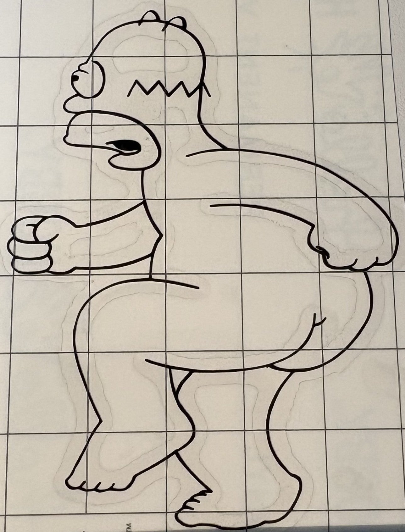 Sneaky Naked Homer on Tiptoes – 4x4 Inch Funny Vinyl Decal