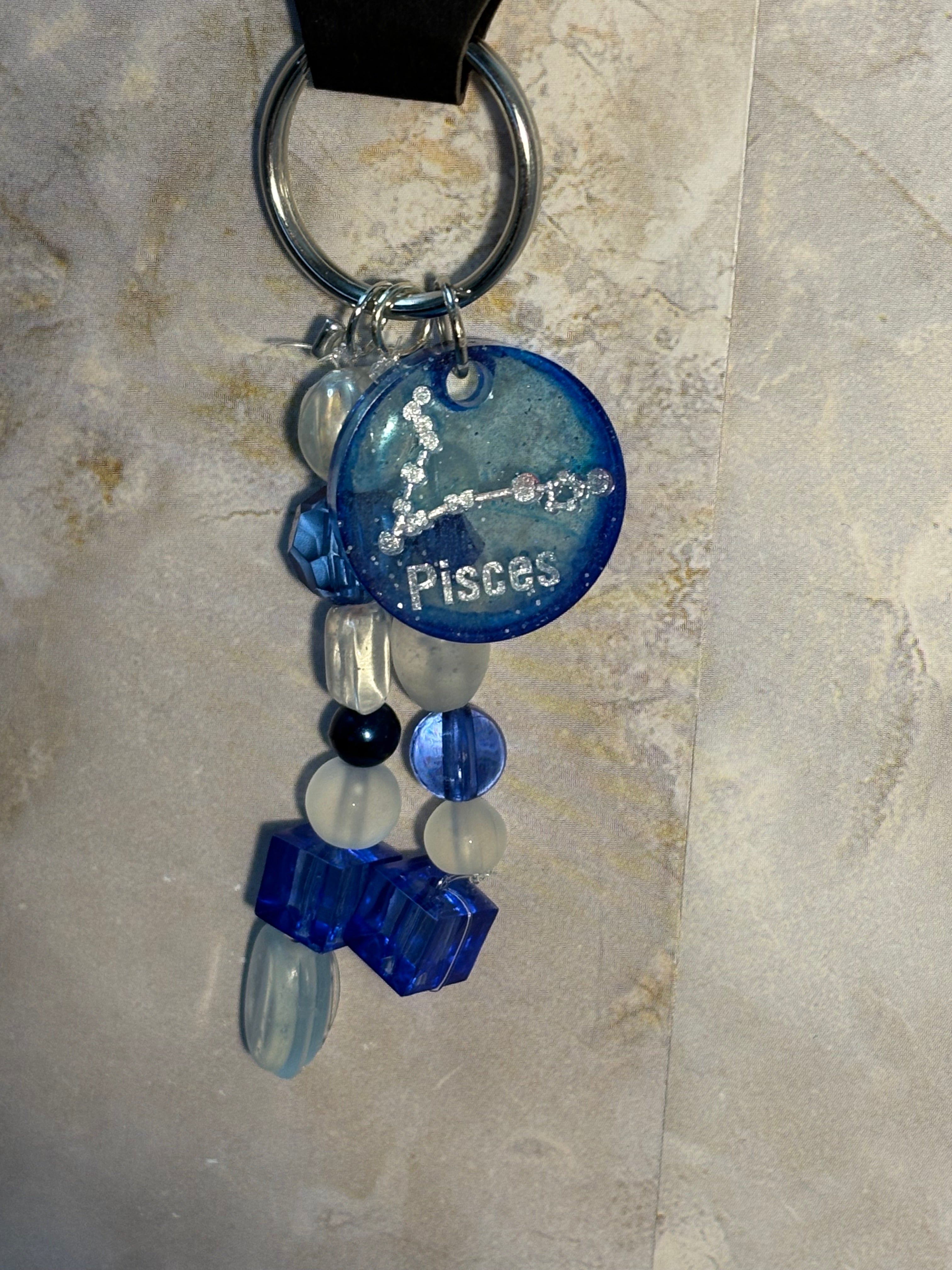 Birthstone Zodiac Keychain – Horoscope Gemstone Charm Accessory