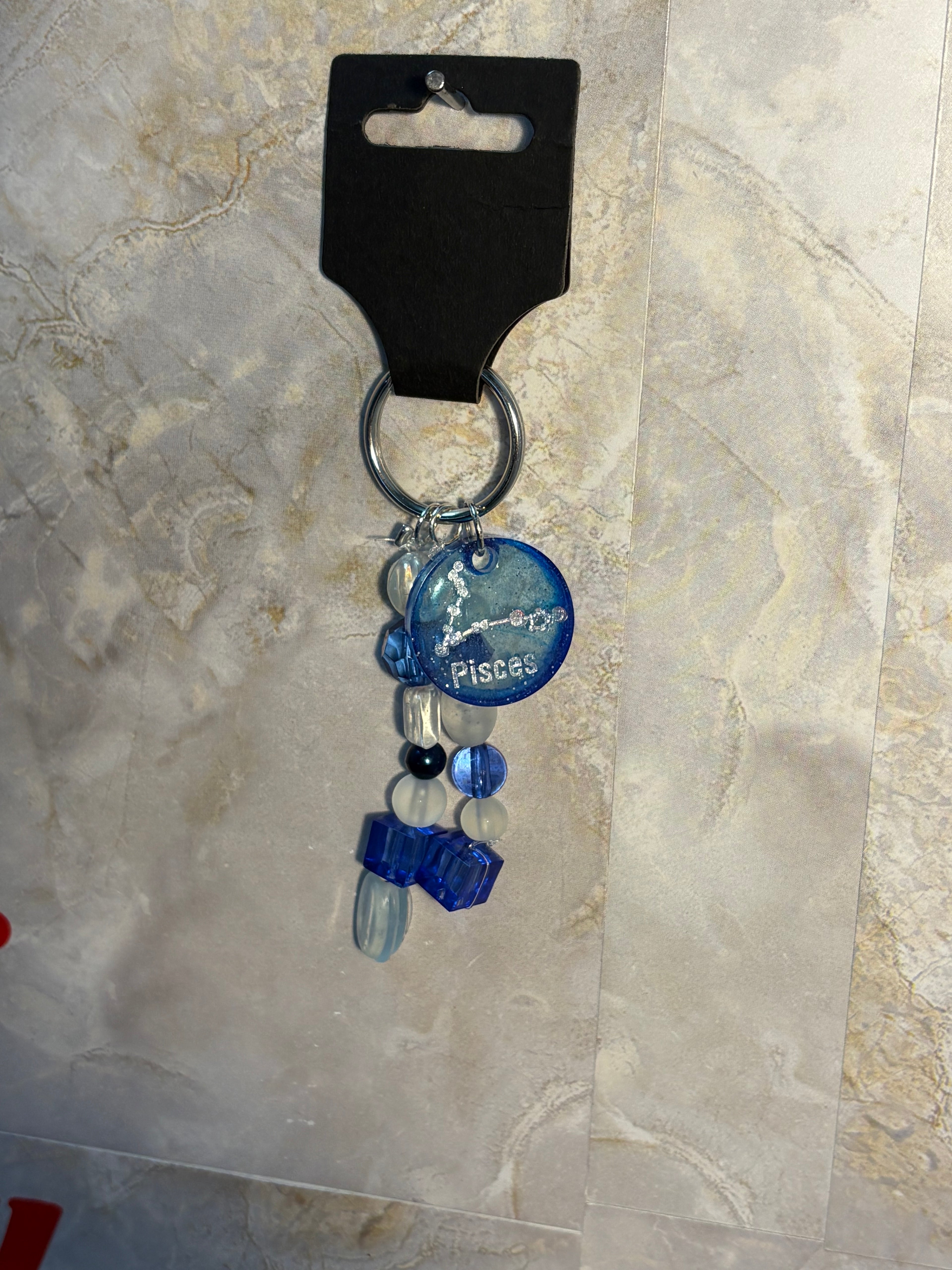 Birthstone Zodiac Keychain – Horoscope Gemstone Charm Accessory