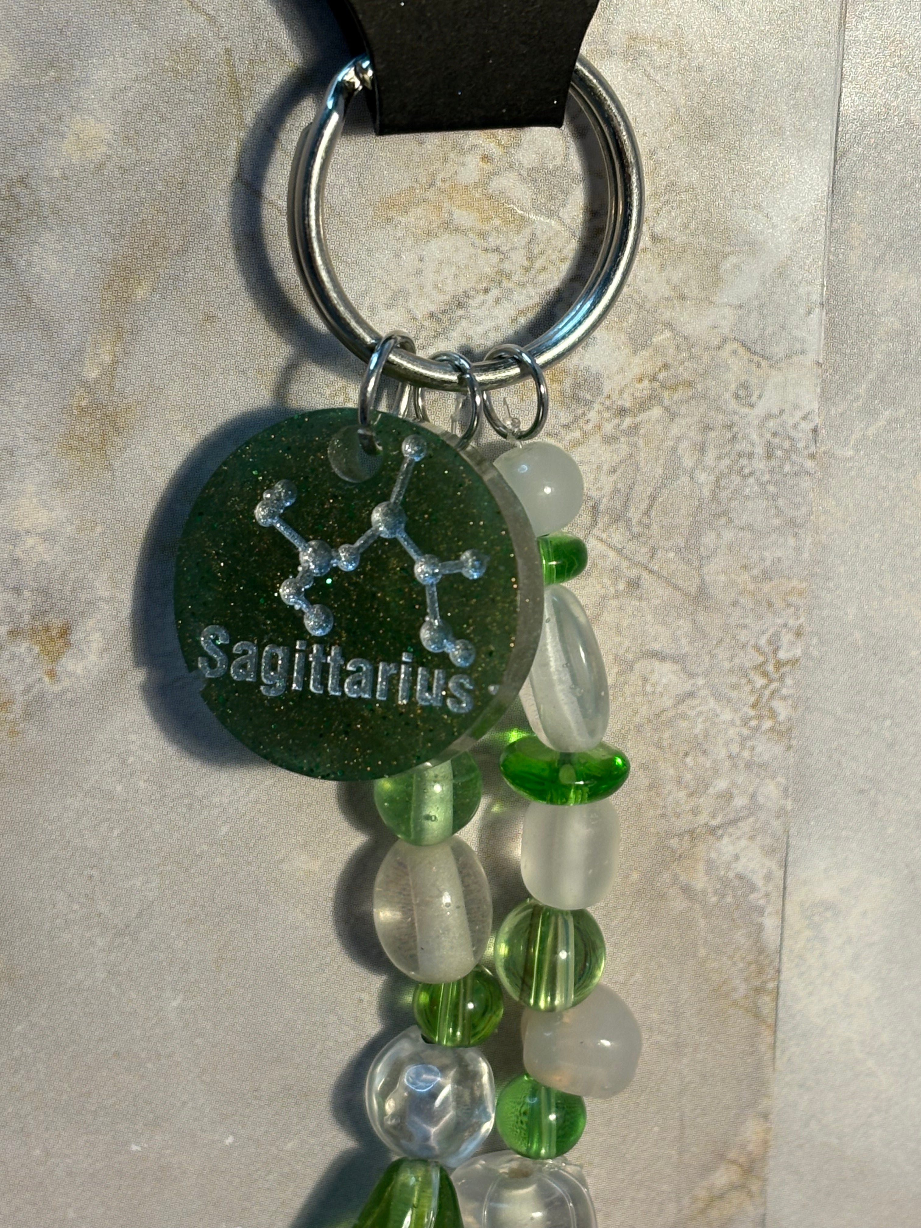 Birthstone Zodiac Keychain – Horoscope Gemstone Charm Accessory