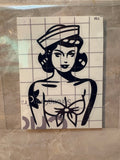 Tattooed Pin-Up Sailor Girl Vinyl Decal – 4x4 Inch Nautical Style Sticker