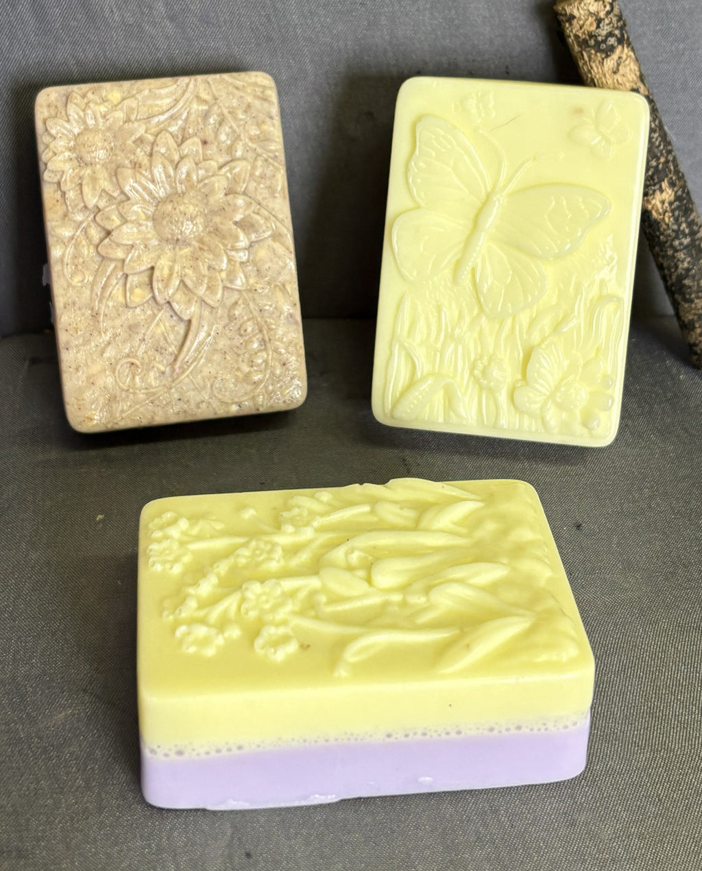 Floral Garden Soap Set – 4 Handmade Square Botanical Soap Bars
