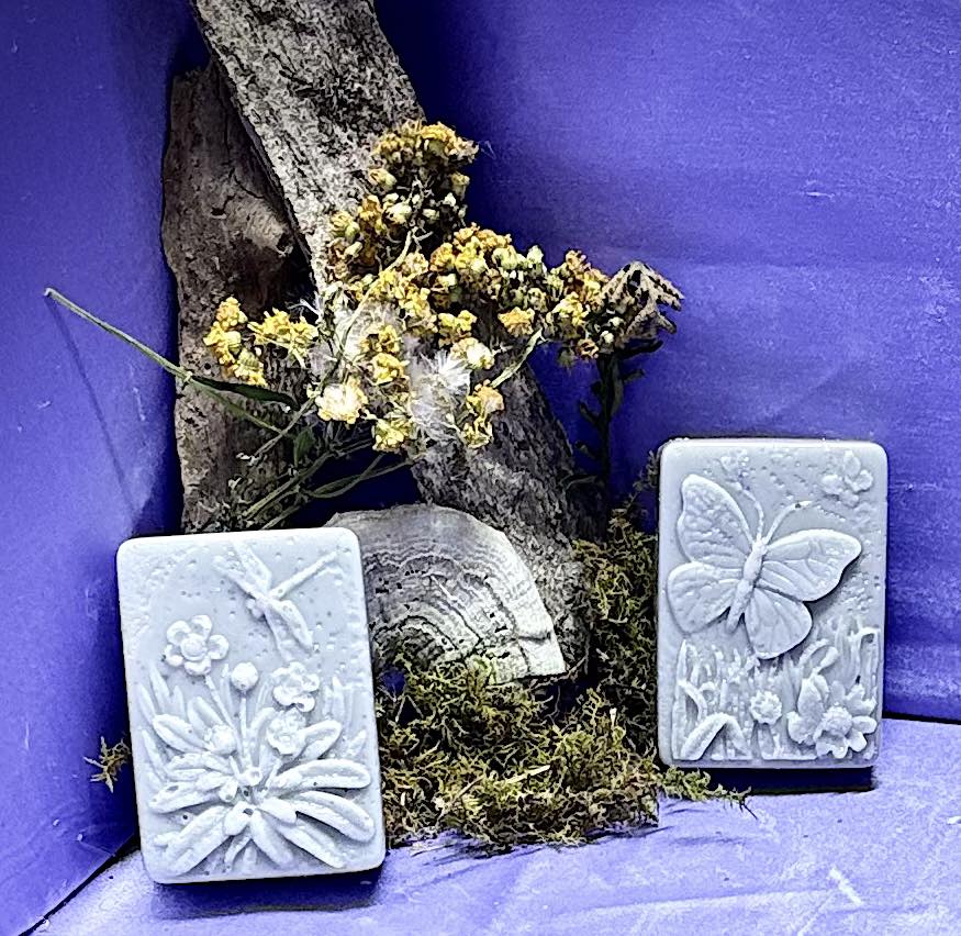 Floral Garden Soap Set – 4 Handmade Square Botanical Soap Bars