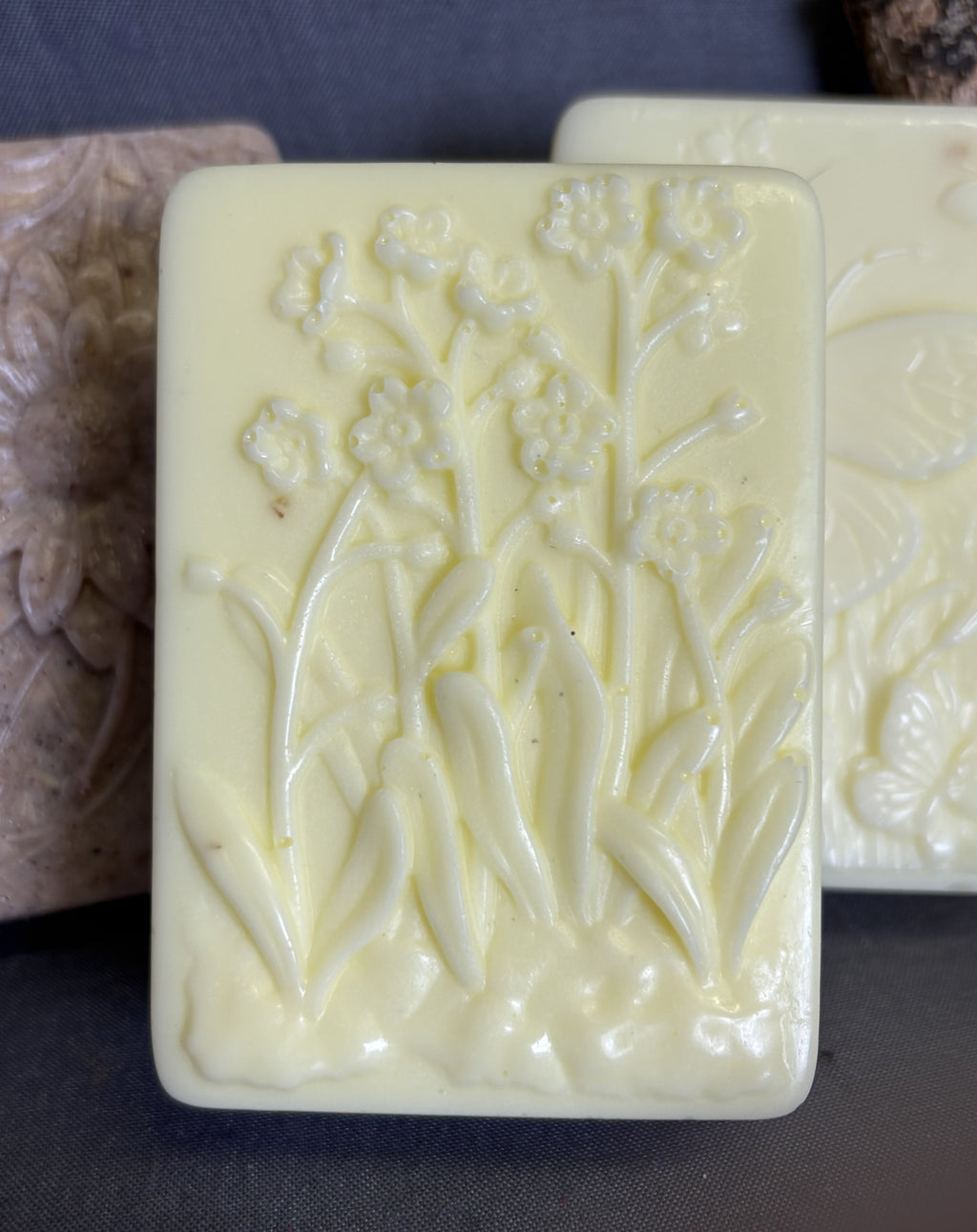Floral Garden Soap Set – 4 Handmade Square Botanical Soap Bars